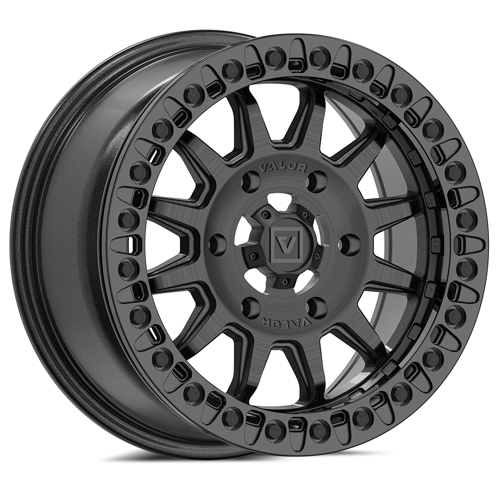 Photo of V09 Beadlock UTV Wheel Brushed Charcoal by Valor Offroad - Premium UTV Wheel for UTVs / Side by Sides
