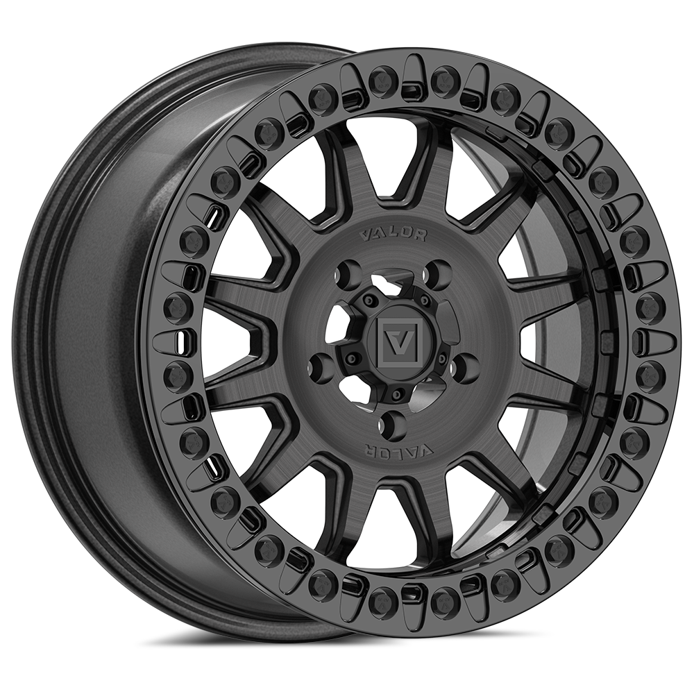 Photo of V09 Beadlock UTV Wheel Brushed Charcoal by Valor Offroad - Premium UTV Wheel for UTVs / Side by Sides