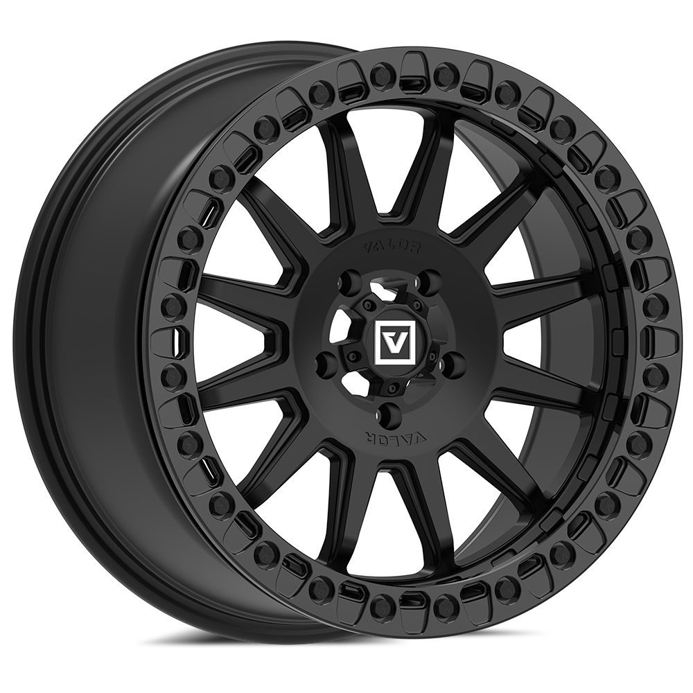 Photo of V09 Beadlock UTV Wheel Satin Black by Valor Offroad - Premium UTV Wheel for UTVs / Side by Sides