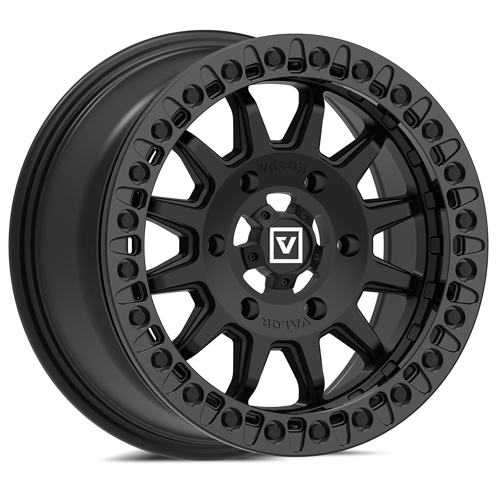 Photo of V09 Beadlock UTV Wheel Satin Black by Valor Offroad - Premium UTV Wheel for UTVs / Side by Sides