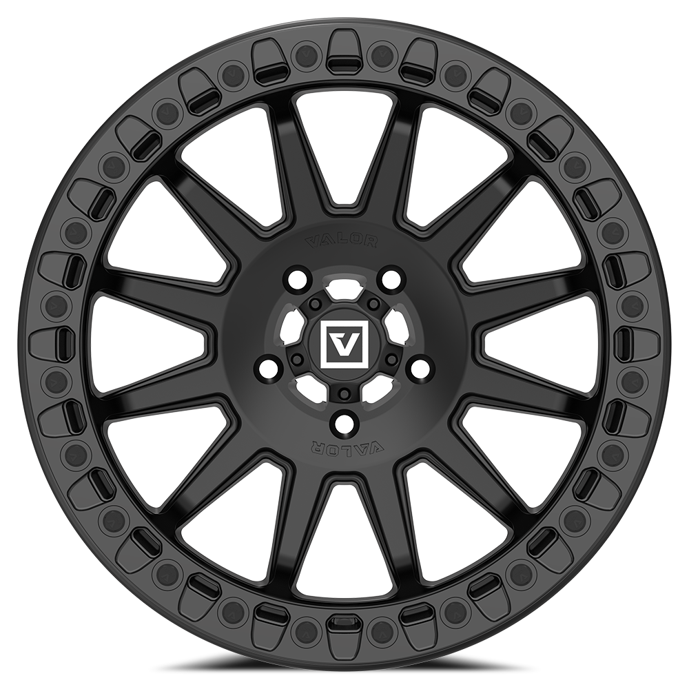 Photo of V09 Beadlock UTV Wheel Satin Black by Valor Offroad - Premium UTV Wheel for UTVs / Side by Sides