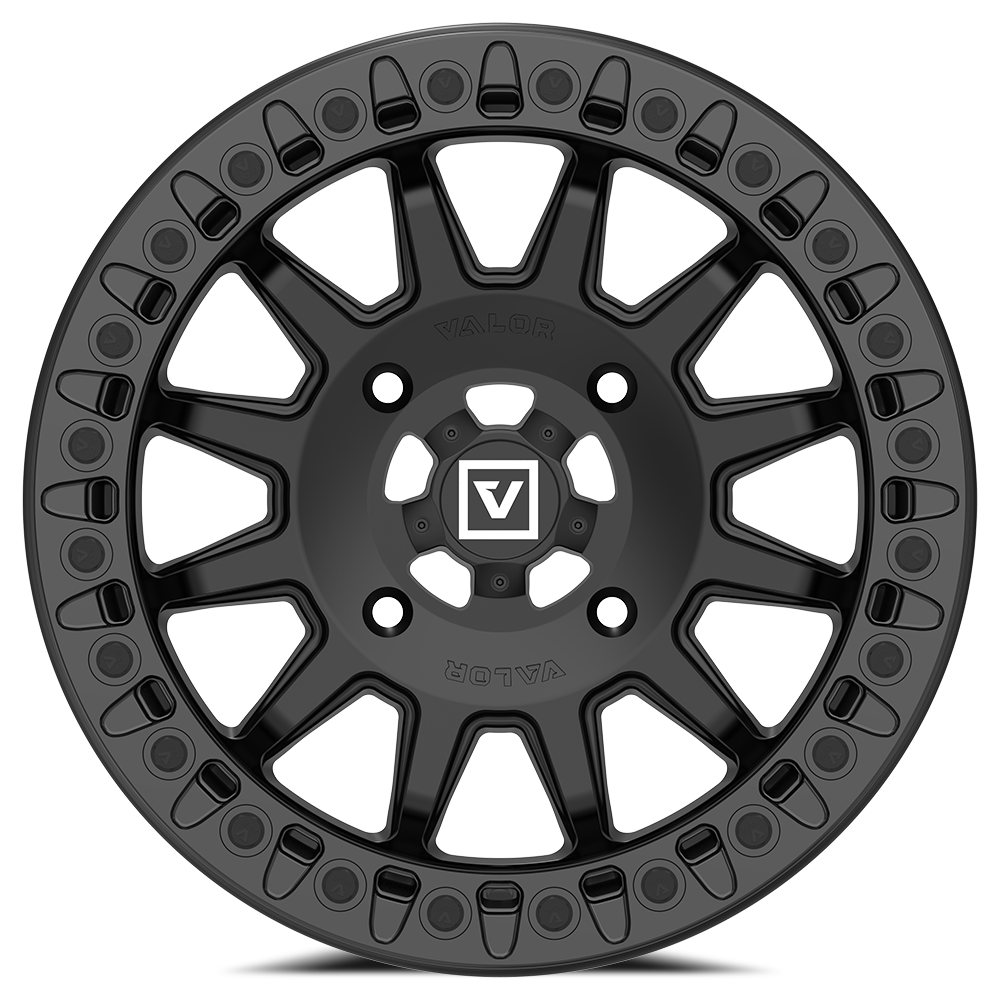 Photo of V09 Beadlock UTV Wheel Satin Black by Valor Offroad - Premium UTV Wheel for UTVs / Side by Sides