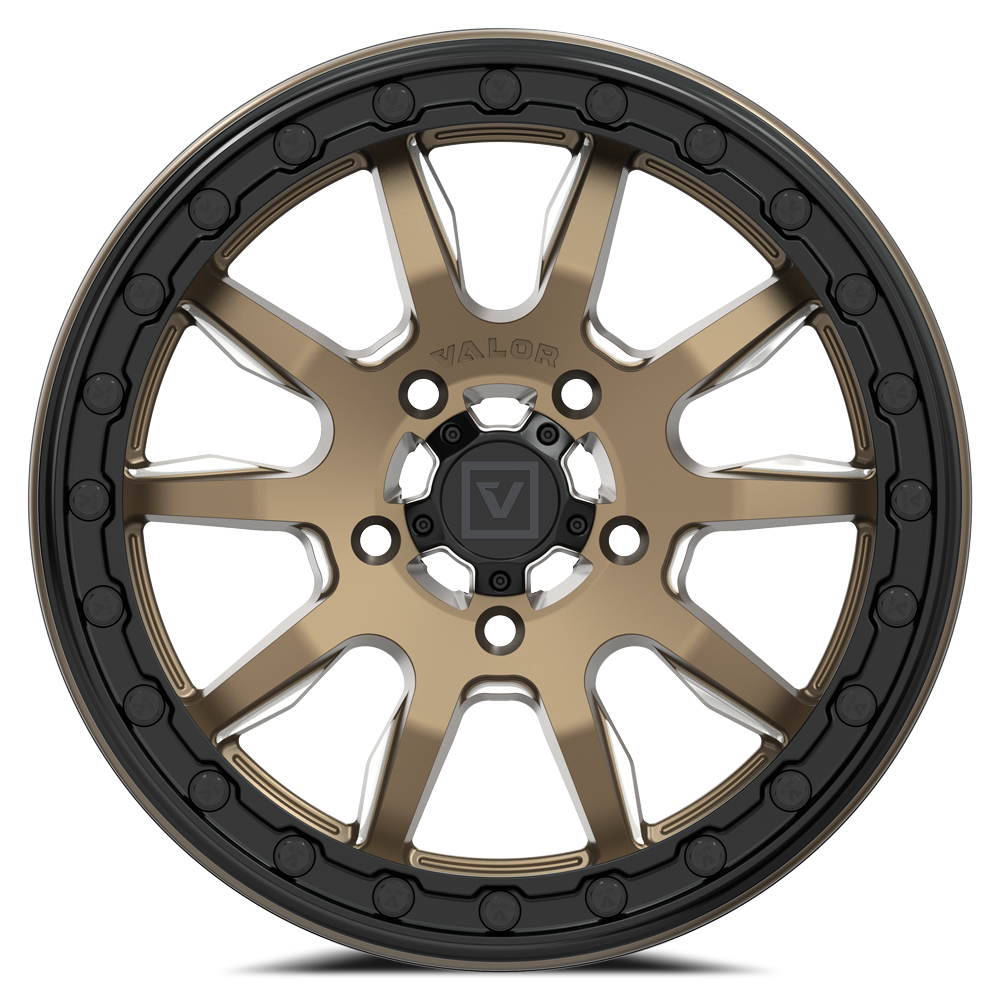 Photo of V15 Beadlock UTV Wheel Beadlock Satin Bronze by Valor Offroad - Premium UTV Wheel for UTVs / Side by Sides