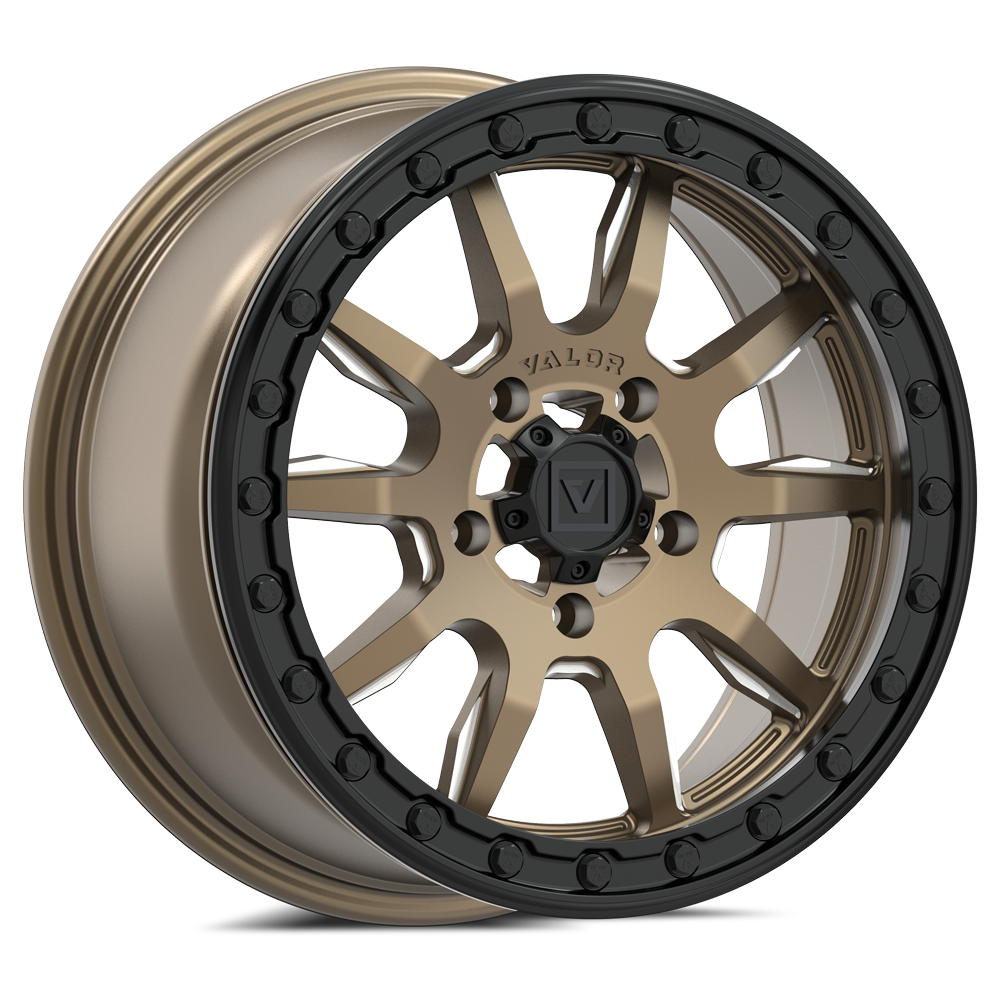 Photo of V15 Beadlock UTV Wheel Beadlock Satin Bronze by Valor Offroad - Premium UTV Wheel for UTVs / Side by Sides