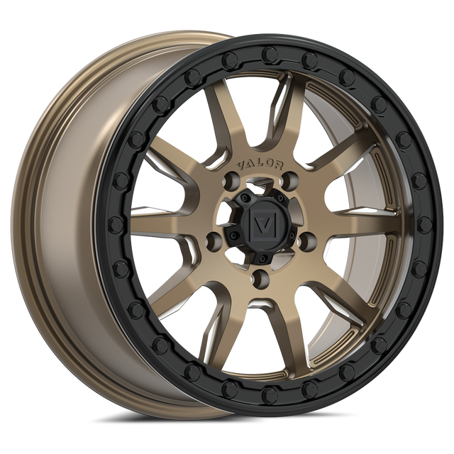 Photo of V15 Beadlock UTV Wheel Beadlock Satin Bronze by Valor Offroad - Premium UTV Wheel for UTVs / Side by Sides