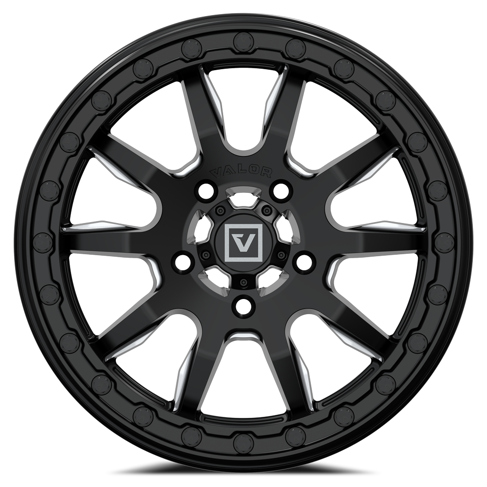 Photo of V15 Beadlock UTV Wheel Satin Black by Valor Offroad - Premium UTV Wheel for UTVs / Side by Sides