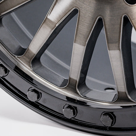 Photo of V06 Beadlock UTV Wheel Brushed Gunmetal by Valor Offroad - Premium UTV Wheel for UTVs / Side by Sides