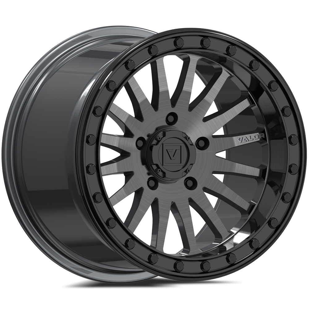 Photo of V06 Beadlock UTV Wheel Brushed Gunmetal by Valor Offroad - Premium UTV Wheel for UTVs / Side by Sides