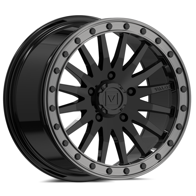 Photo of V06 Beadlock UTV Wheel Gloss Black by Valor Offroad - Premium UTV Wheel for UTVs / Side by Sides