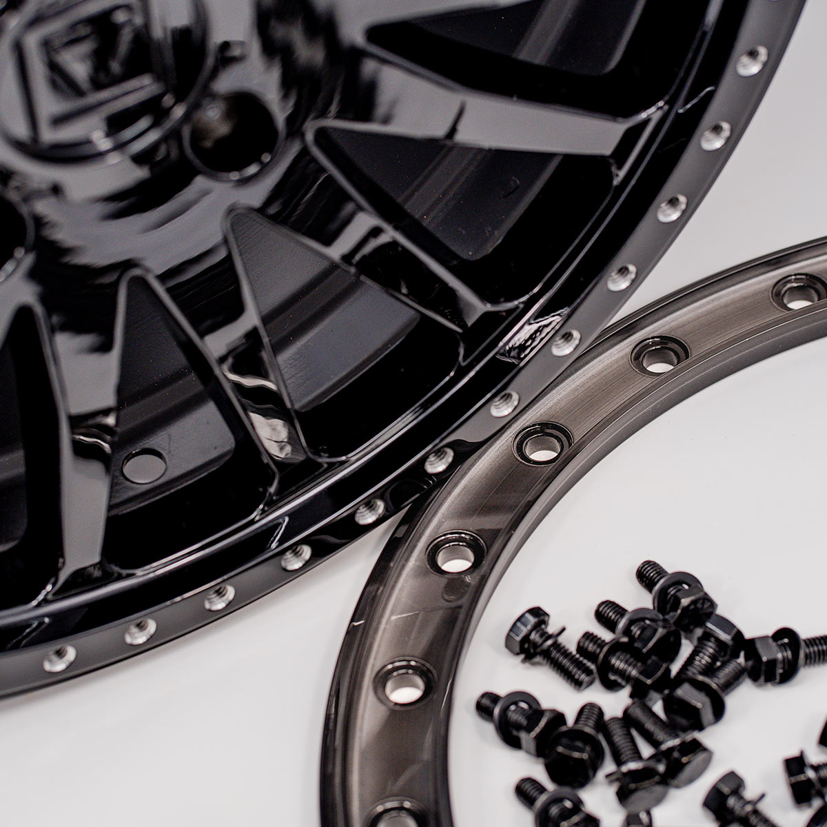 Photo of V06 Beadlock UTV Wheel Gloss Black by Valor Offroad - Premium UTV Wheel for UTVs / Side by Sides