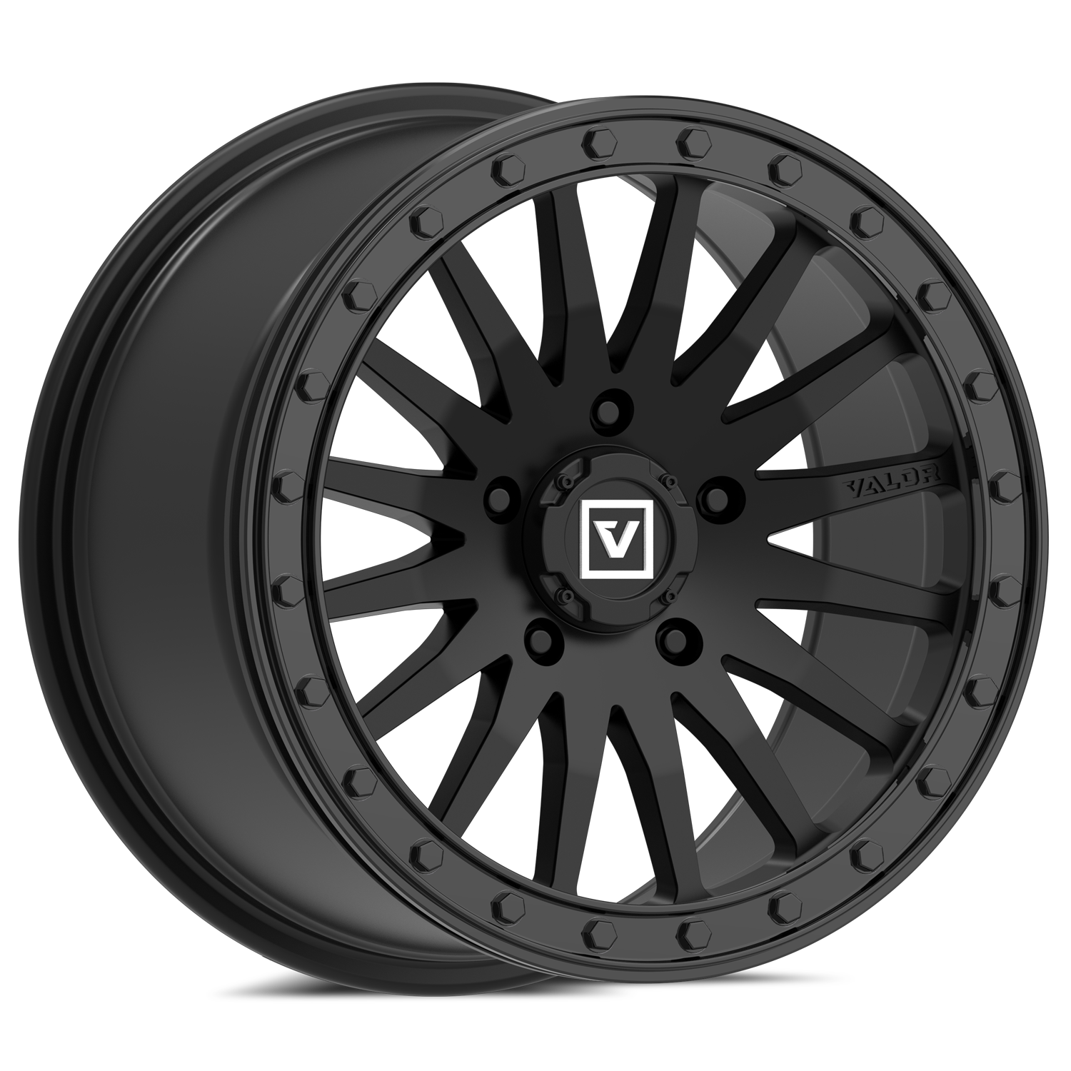 Photo of V06 Beadlock UTV Wheel Satin Black by Valor Offroad - Premium UTV Wheel for UTVs / Side by Sides