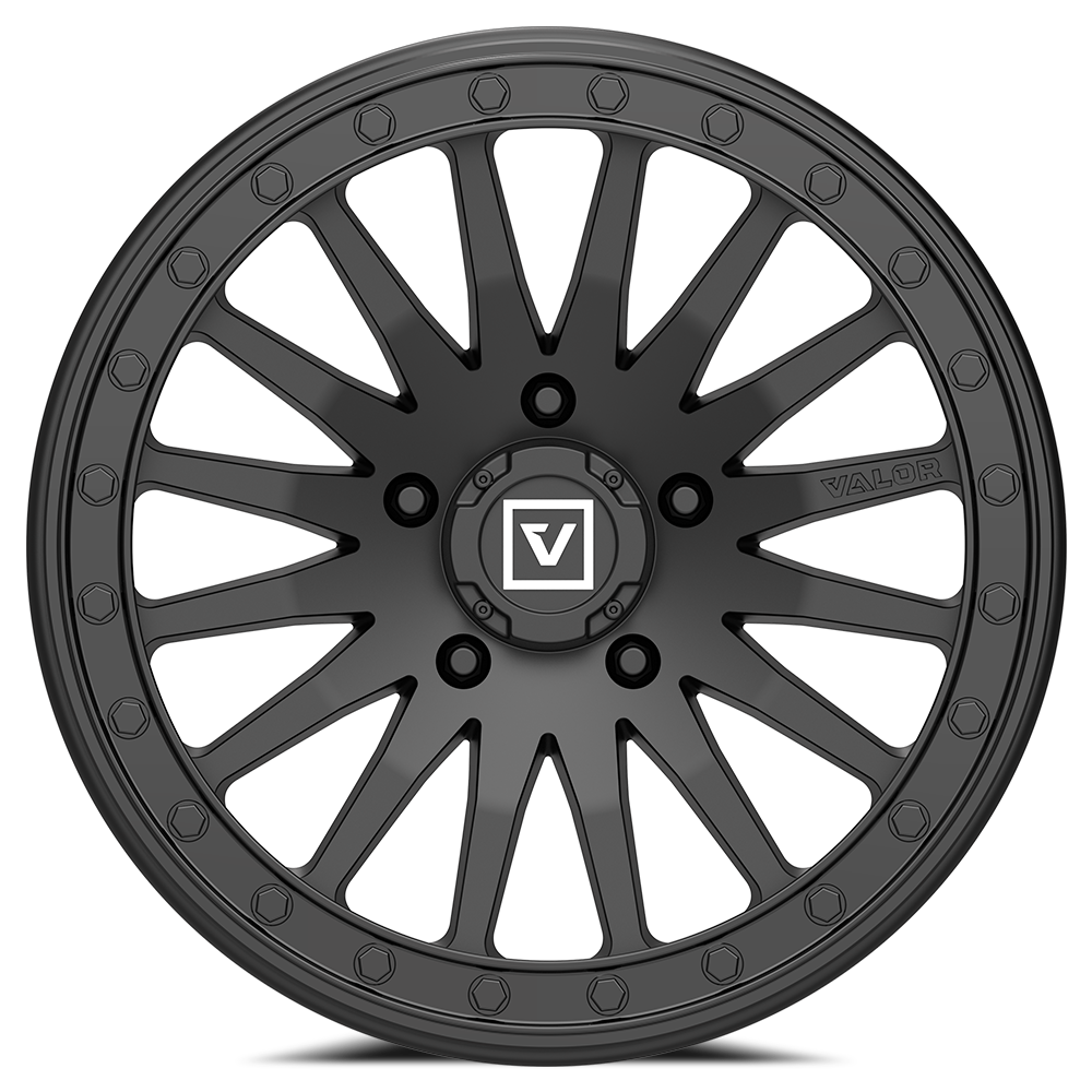 Photo of V06 Beadlock UTV Wheel Satin Black by Valor Offroad - Premium UTV Wheel for UTVs / Side by Sides