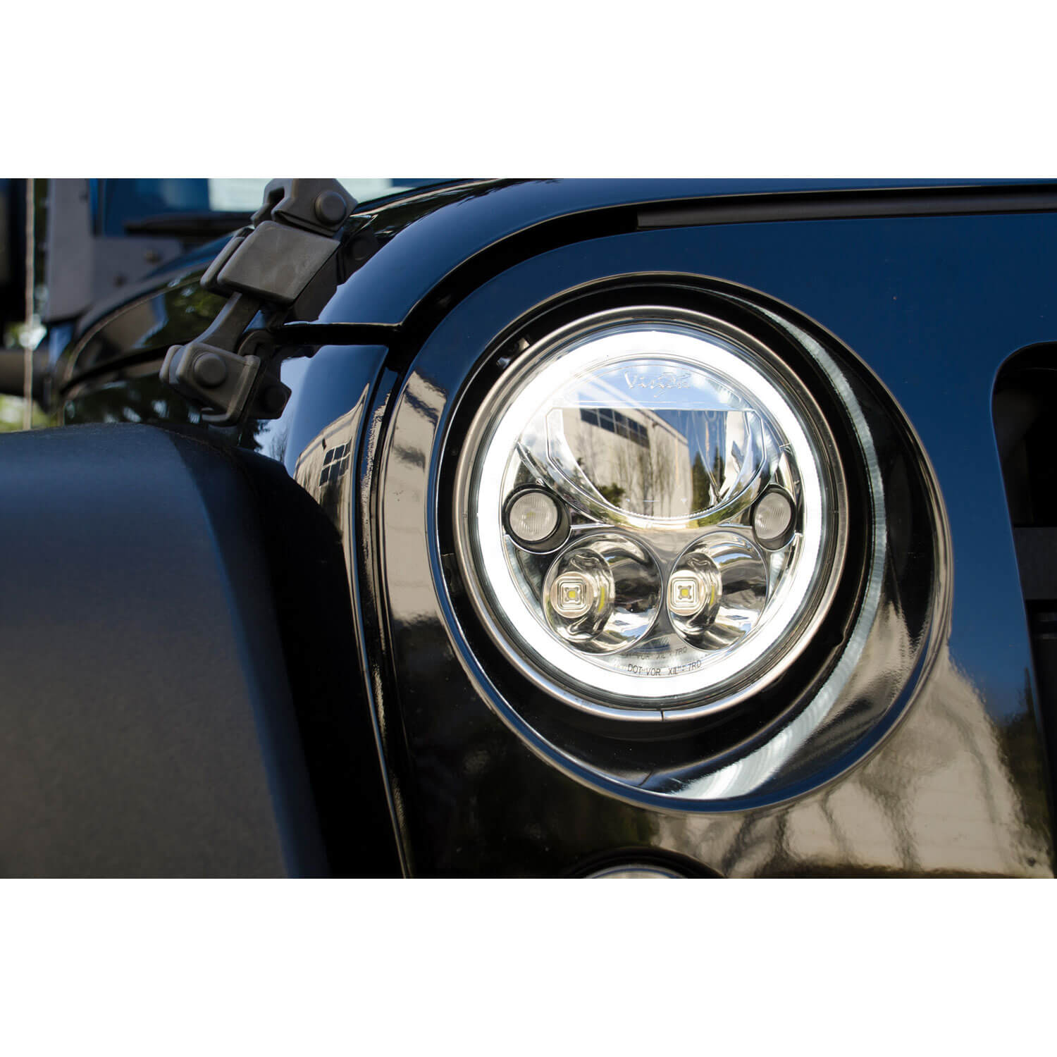 Photo of 7" VX Series LED Headlight Kit - Black Chrome | White Halo by Vision X Off-Road - Premium LED Headlight for UTVs / Side by Sides