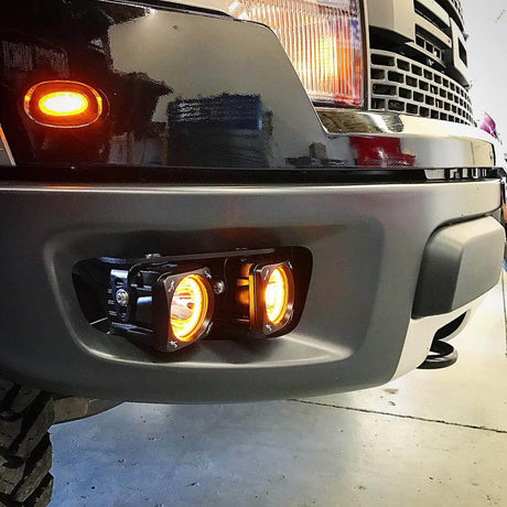 Photo of 3" Optimus Square 15º Beam with Amber Halo LED Light Kit by Vision X Off-Road - Premium Light Pods for UTVs / Side by Sides