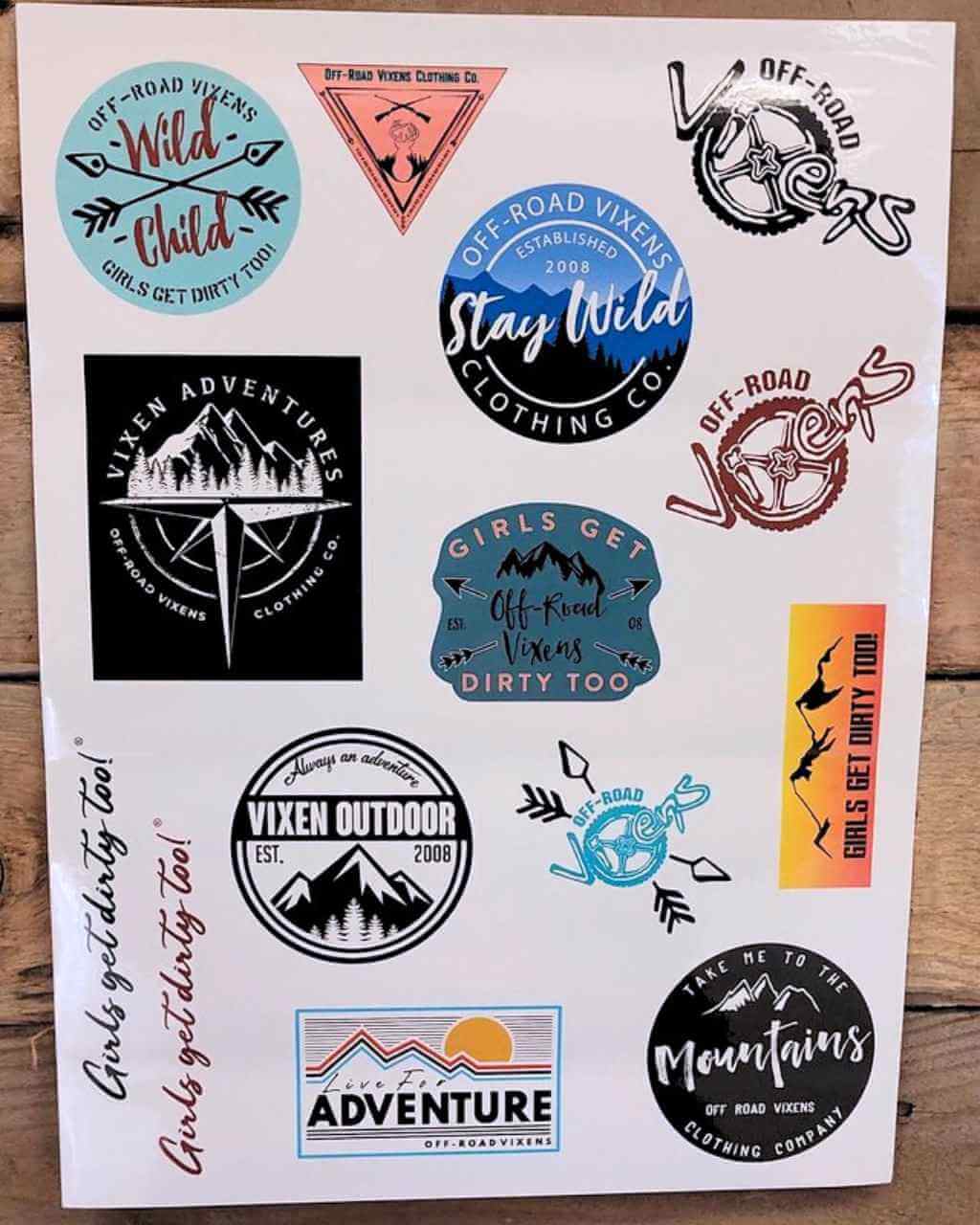 Photo of Vixen Outdoor Sticker Sheet by OFF-ROAD VIXENS CLOTHING CO. - Premium Decals for UTVs / Side by Sides