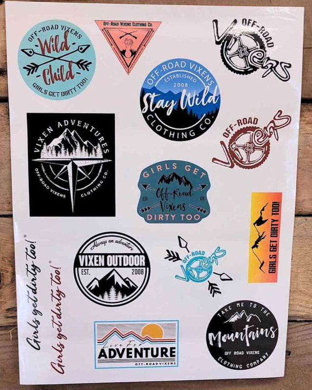 Photo of Vixen Outdoor Sticker Sheet by OFF-ROAD VIXENS CLOTHING CO. - Premium Decals for UTVs / Side by Sides