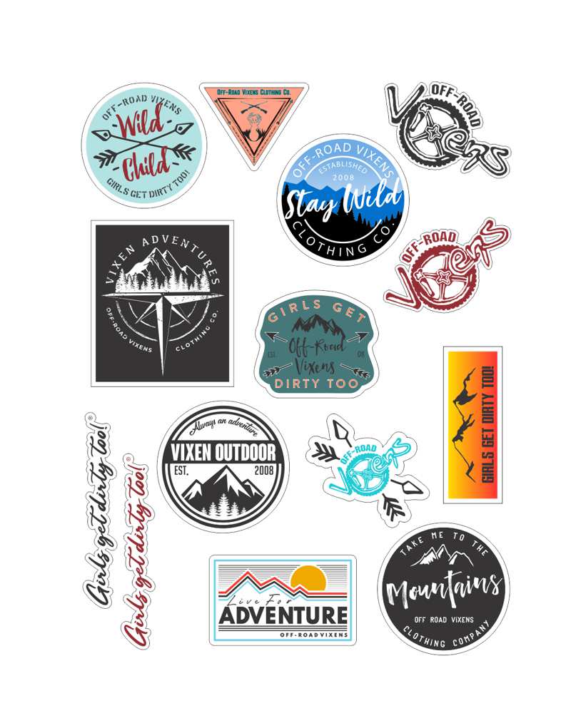 Photo of Vixen Outdoor Sticker Sheet by OFF-ROAD VIXENS CLOTHING CO. - Premium Decals for UTVs / Side by Sides