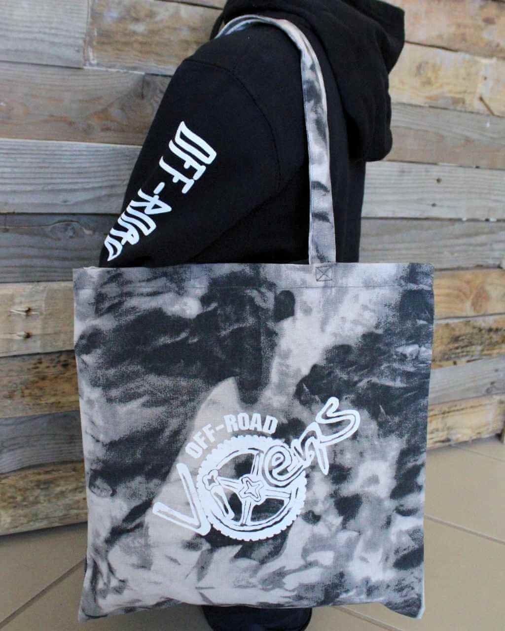 Photo of Vixen Outdoor Tie Dye Canvas Tote - Smoke by OFF-ROAD VIXENS CLOTHING CO. - Premium Accessories for UTVs / Side by Sides