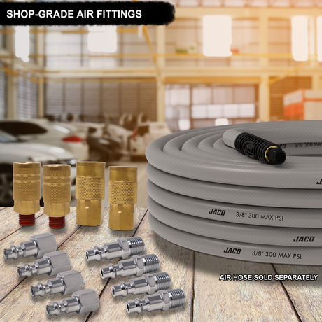 Photo of Industrial Quick Connect Air Fittings | Plug & Coupler Kit - 1/4" NPT (Set of 12) by JACO - Premium Air Fittings Kit for UTVs / Side by Sides