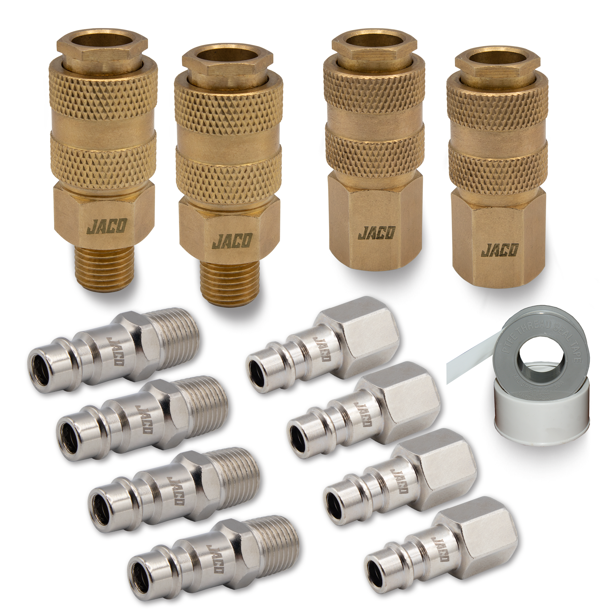 Photo of Hi-Flo Quick Connect Air Fittings | Plug & Coupler Kit - 1/4" NPT (Set of 12) by JACO - Premium Tire Accessories for UTVs / Side by Sides