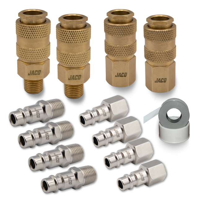 Photo of Hi-Flo Quick Connect Air Fittings | Plug & Coupler Kit - 1/4" NPT (Set of 12) by JACO - Premium Tire Accessories for UTVs / Side by Sides