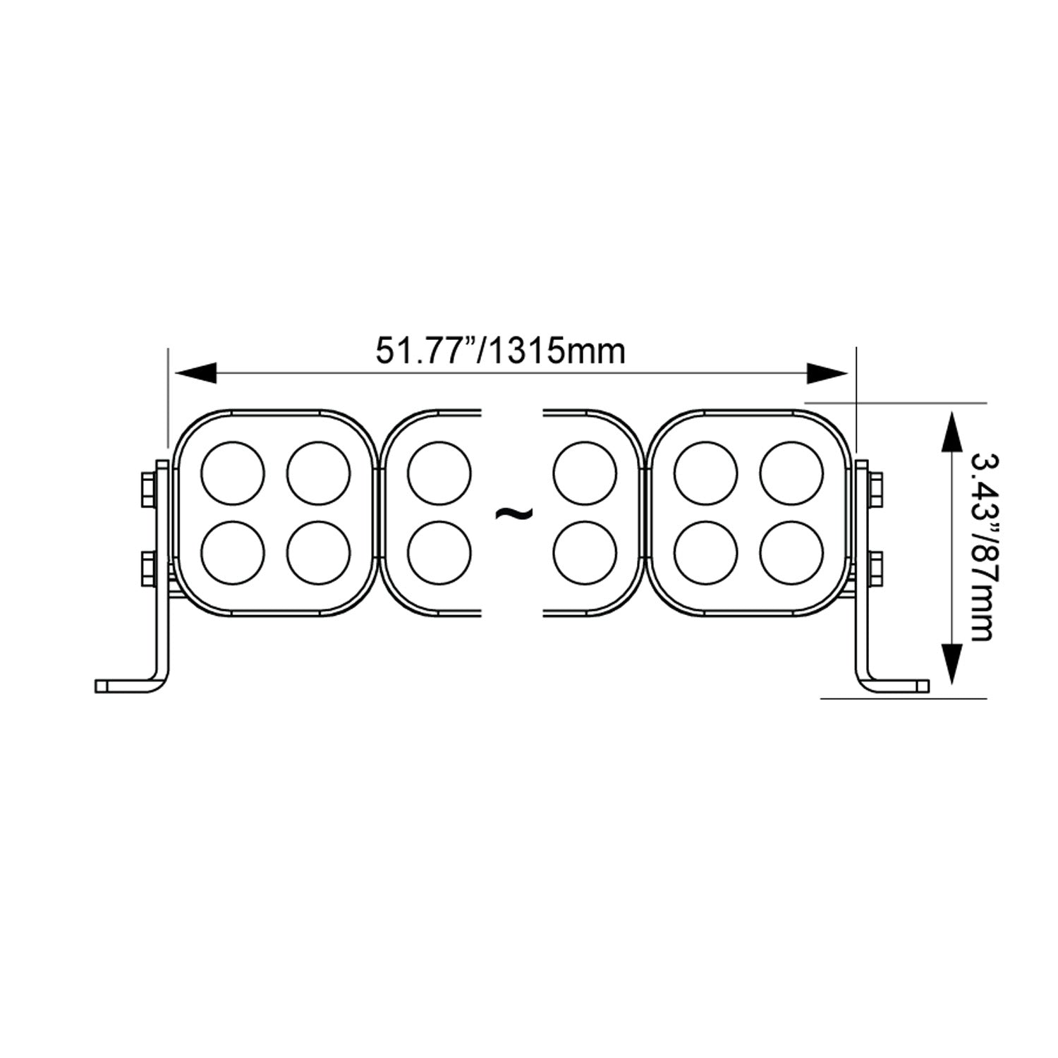 Photo of 50" Curved Unite Modular LED Light Bar - Preconfigured by Vision X Off-Road - Premium Light Pods for UTVs / Side by Sides