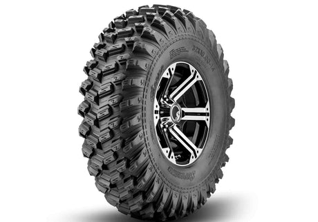 Standard XT Warrior Tires 28x10x14 on 14x7 Bandit H-Series Machined Finish Wheels 4/156 Pattern