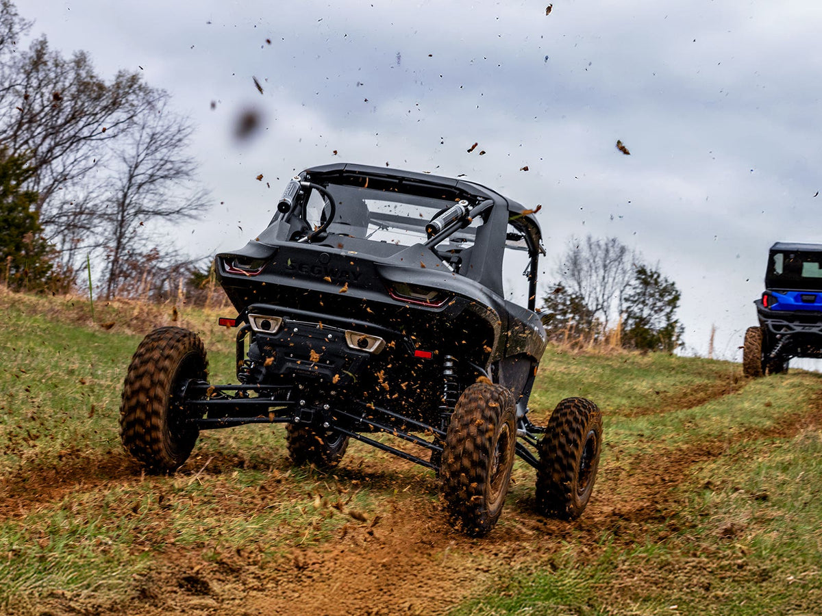 Standard XT Warrior Tires 30x10x15 on 15x10 Assault Industries Hellfire Matte Titanium Wheels 4/136 Pattern