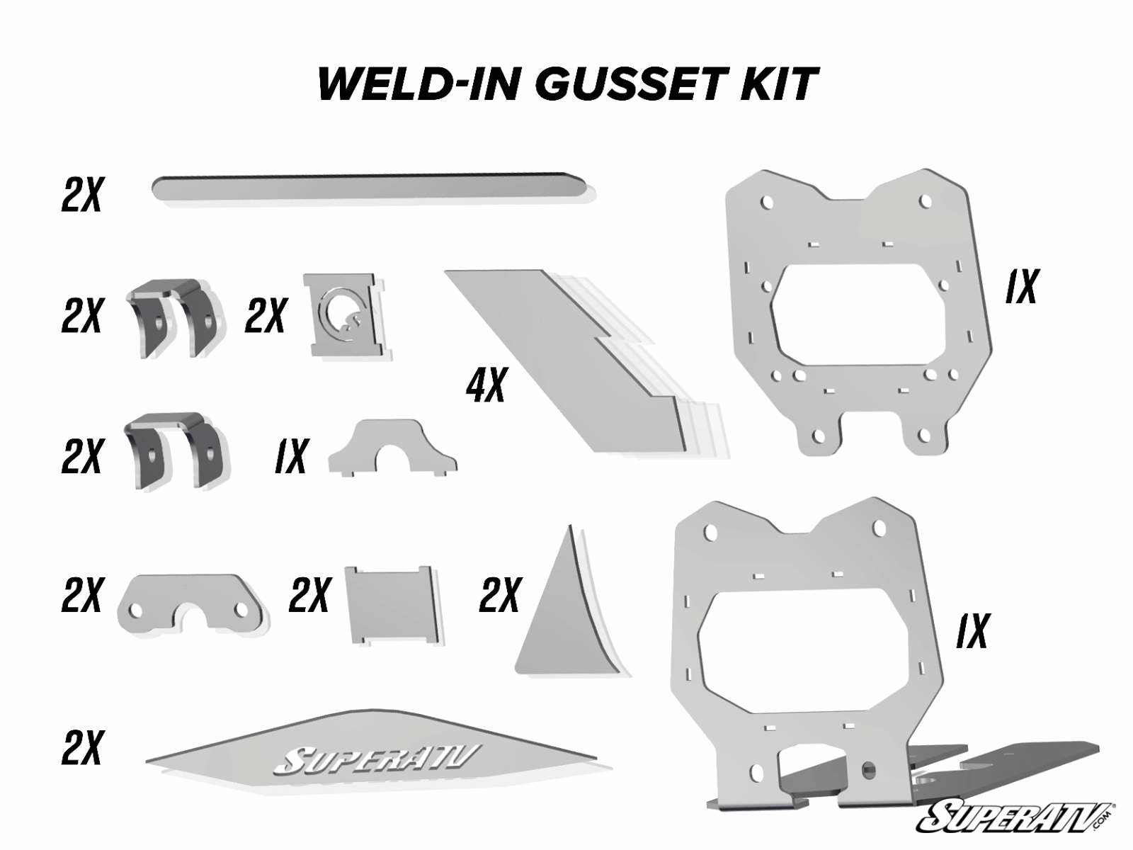 Photo of SuperATV Can-Am Maverick X3 Weld-In Gusset Kit by SuperATV - Premium Gusset Kits & Accessories for UTVs / Side by Sides