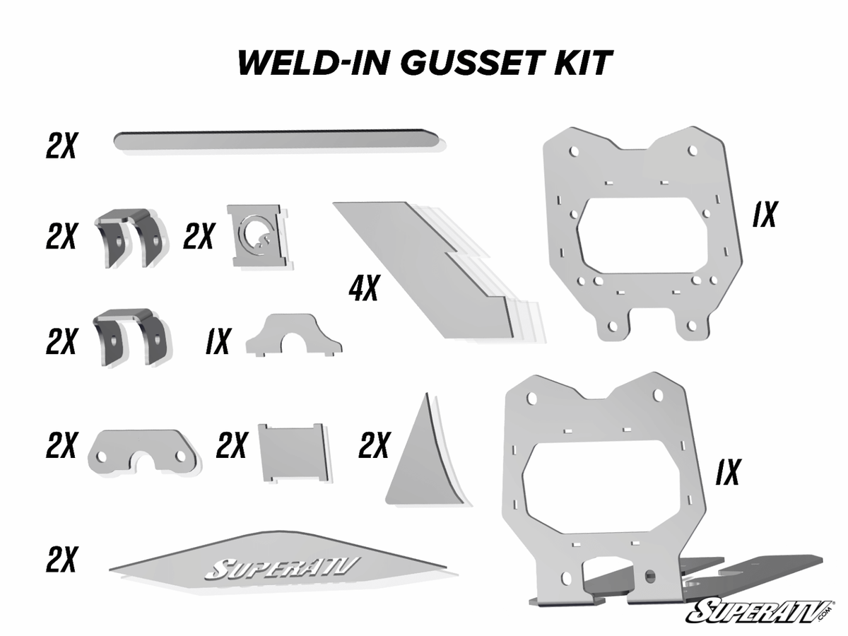 Photo of SuperATV Can-Am Maverick X3 Weld-In Gusset Kit by SuperATV - Premium Gusset Kits & Accessories for UTVs / Side by Sides