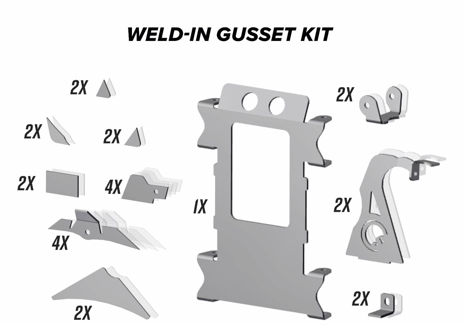 Polaris RZR XP 1000 Weld-In Gusset Kit