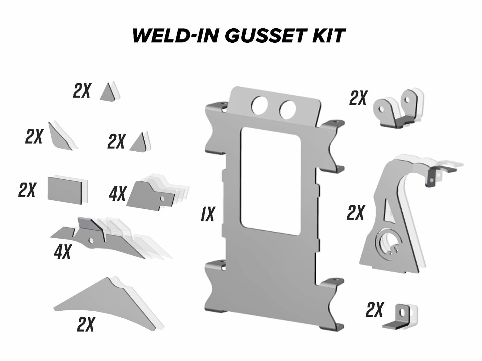 Photo of SuperATV Polaris RZR XP 1000 Weld-In Gusset Kit by SuperATV - Premium Body for UTVs / Side by Sides