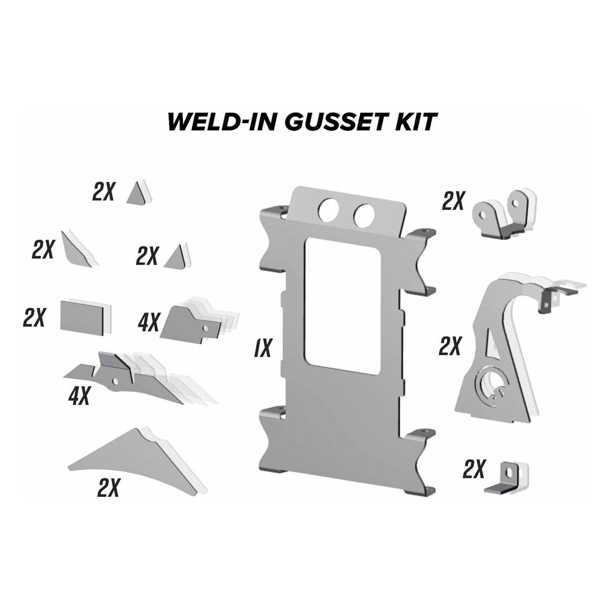 Polaris RZR XP 1000 Weld-In Gusset Kit