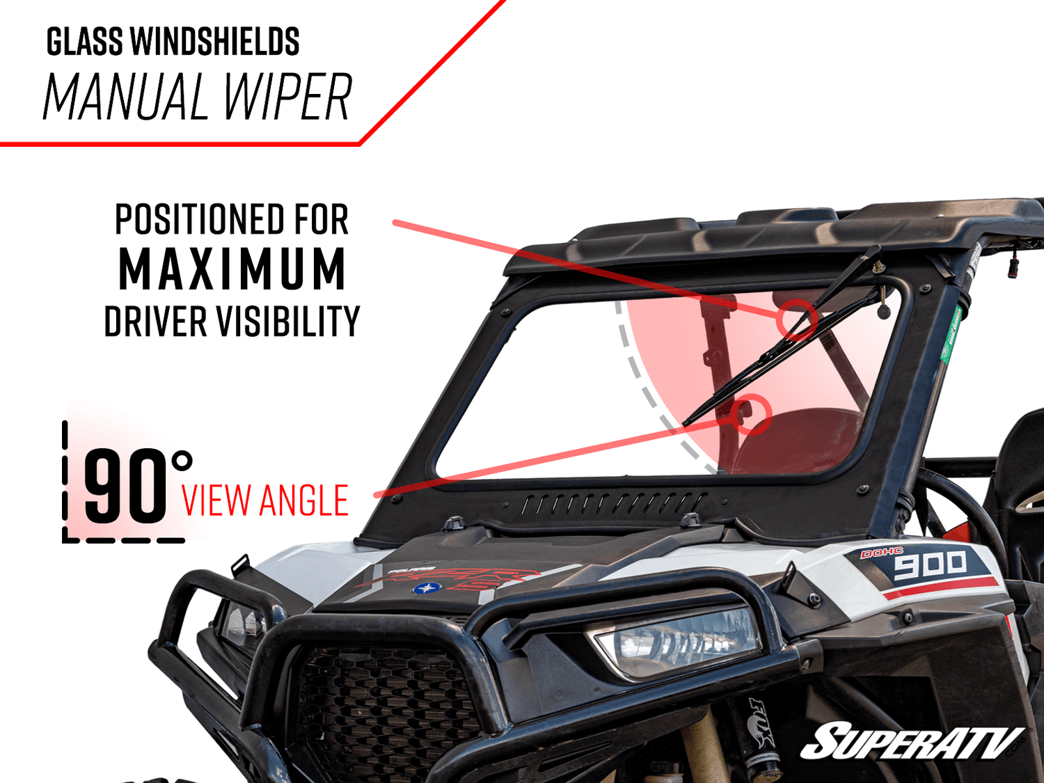 Photo of SuperATV Polaris RZR 900 Glass Windshield by SuperATV - Premium Windshields for UTVs / Side by Sides