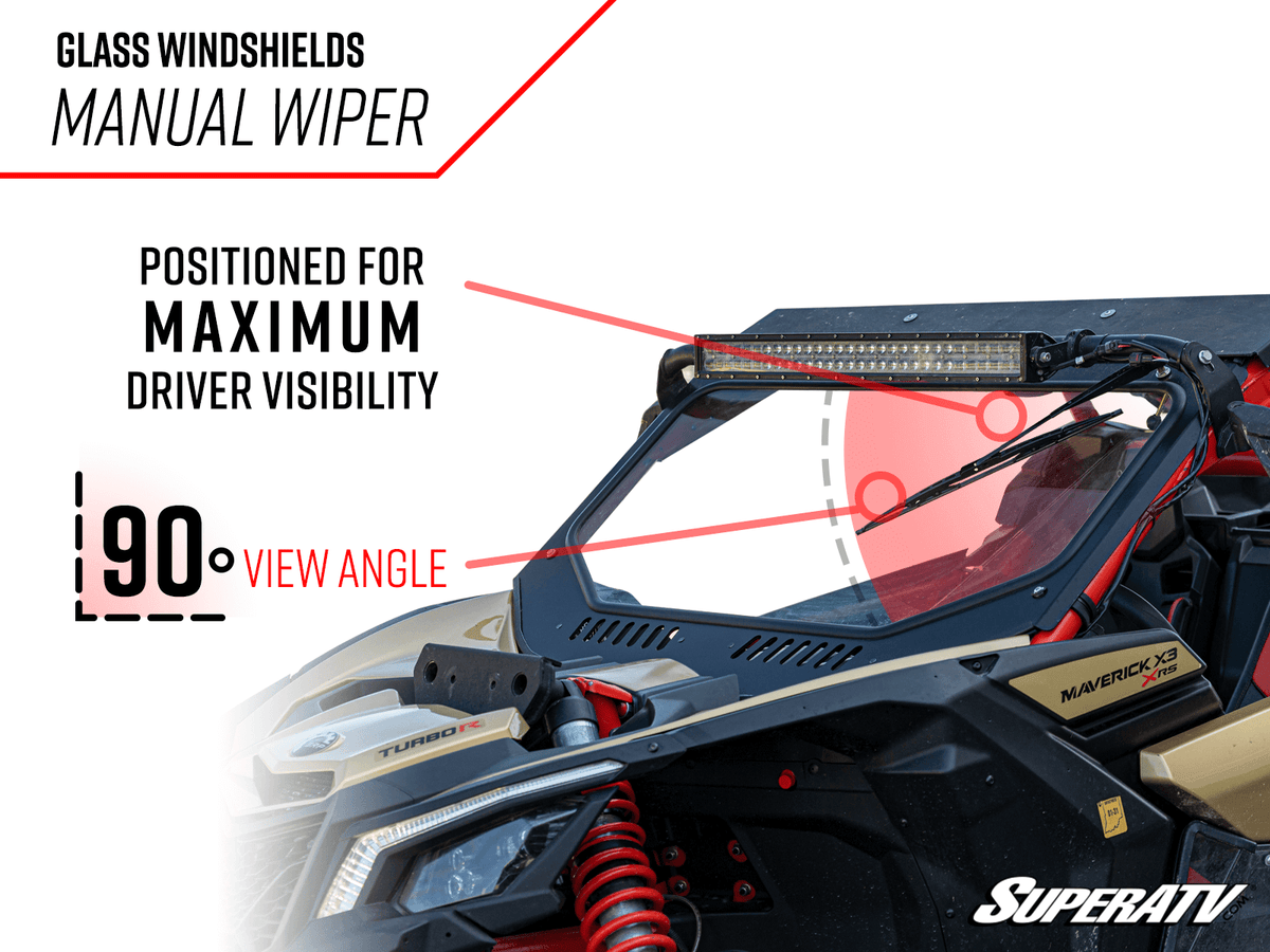 Photo of SuperATV Can-Am Maverick Sport Glass Windshield by SuperATV - Premium Windshields for UTVs / Side by Sides