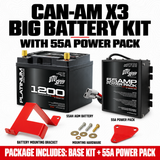 CAN-AM X3 BIG BATTERY KIT with 55A POWER PACK; 55Ah battery, mounting bracket and hardware included