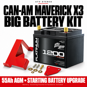 Can-Am Maverick X3 Big Battery Kit — 55Ah AGM battery, bracket and hardware