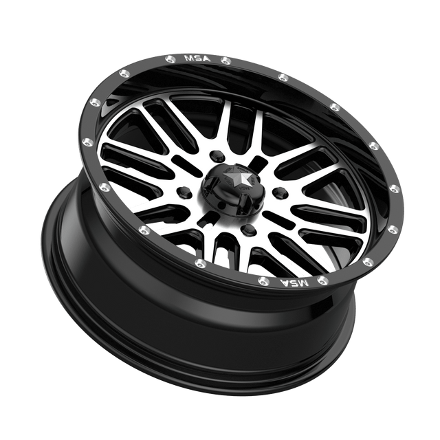 Photo of MSA M38 Brute - Gloss Black Machined by MSA Offroad Wheels - Premium for UTVs / Side by Sides
