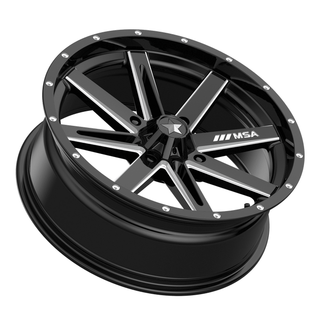 Photo of MSA M41 Boxer - Gloss Black Milled by MSA Offroad Wheels - Premium for UTVs / Side by Sides
