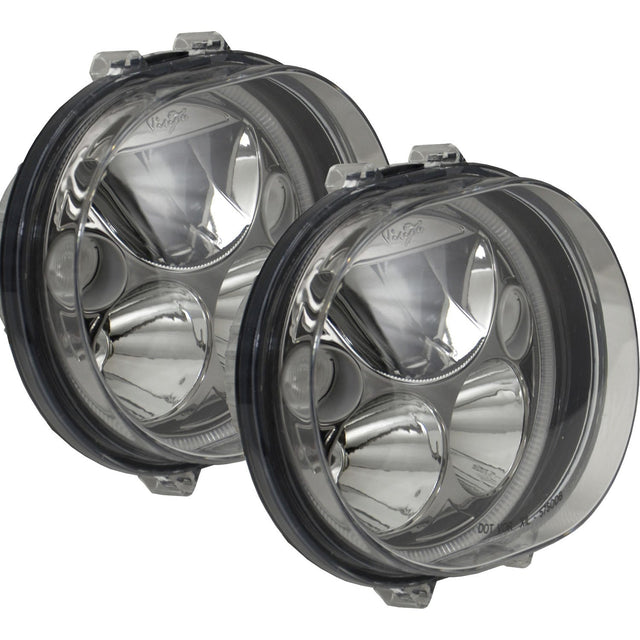 Photo of XMC 2004-2013 Road Glide Headlight Replacement Kit Black Chrome | White Halo by Vision X Off-Road - Premium LED Headlight for UTVs / Side by Sides