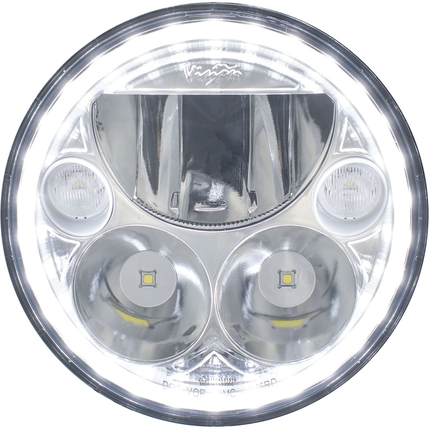 Photo of 5.75" XMC Motorcycle LED Headlight Chrome | White Halo by Vision X Off-Road - Premium LED Headlight for UTVs / Side by Sides
