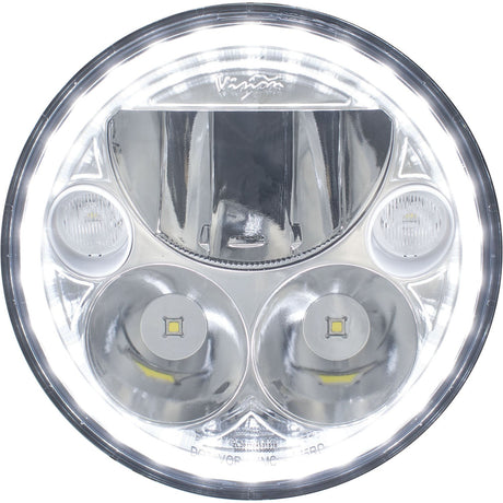 Photo of 5.75" XMC Motorcycle LED Headlight Chrome | White Halo by Vision X Off-Road - Premium LED Headlight for UTVs / Side by Sides