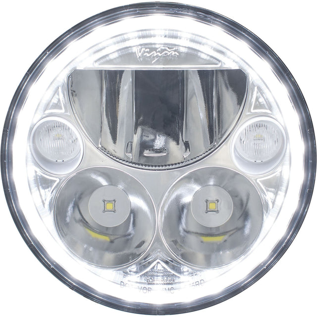 Photo of 5.75" XMC Motorcycle LED Headlight Chrome | White Halo by Vision X Off-Road - Premium LED Headlight for UTVs / Side by Sides