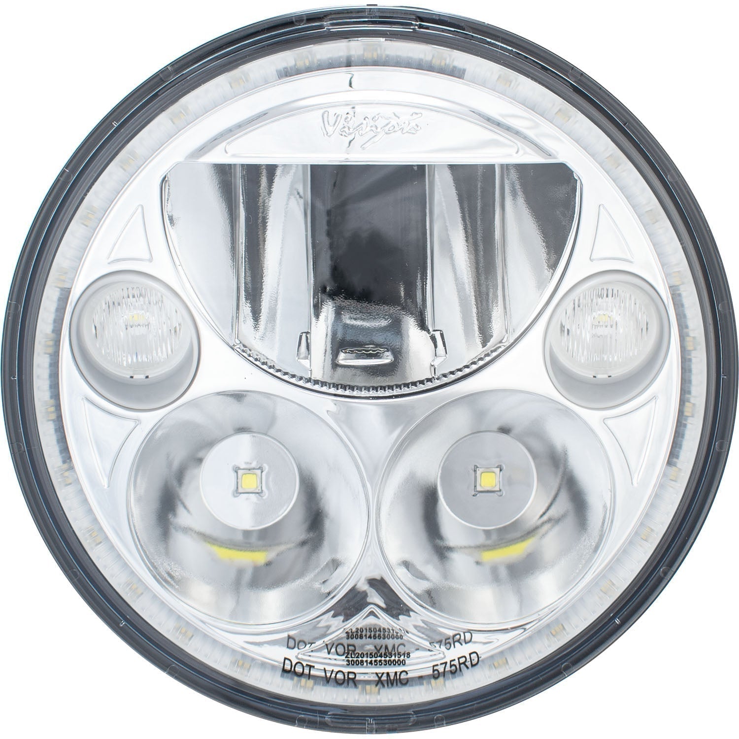 Photo of 5.75" XMC Motorcycle LED Headlight Chrome | White Halo by Vision X Off-Road - Premium LED Headlight for UTVs / Side by Sides
