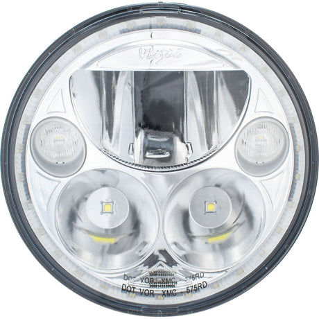 Photo of 5.75" XMC Motorcycle LED Headlight Chrome | White Halo by Vision X Off-Road - Premium LED Headlight for UTVs / Side by Sides