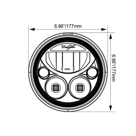 Photo of 5.75" VX Series LED Headlight Kit - Black Chrome | White Halo by Vision X Off-Road - Premium LED Headlight for UTVs / Side by Sides