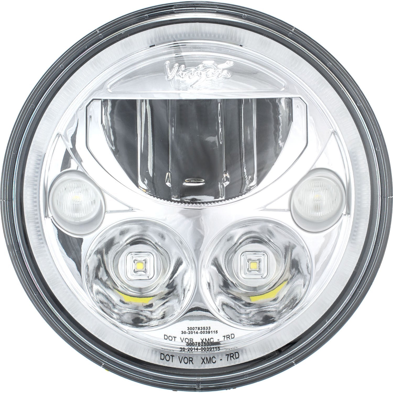 Photo of 7" XMC Motorcycle LED Headlight Chrome | White Halo by Vision X Off-Road - Premium LED Headlight for UTVs / Side by Sides