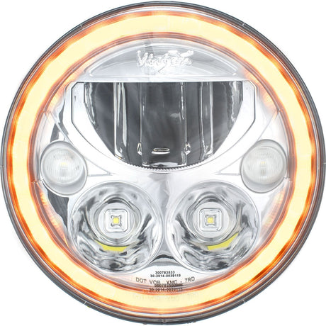 Photo of 7 " XMC Motorcycle LED Headlight Chrome | Amber Halo by Vision X Off-Road - Premium LED Headlight for UTVs / Side by Sides