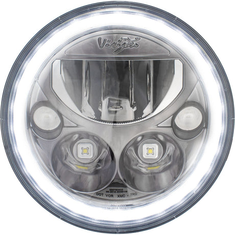 Photo of 7" XMC Motorcycle LED Headlight Black Chrome | White Halo by Vision X Off-Road - Premium LED Headlight for UTVs / Side by Sides