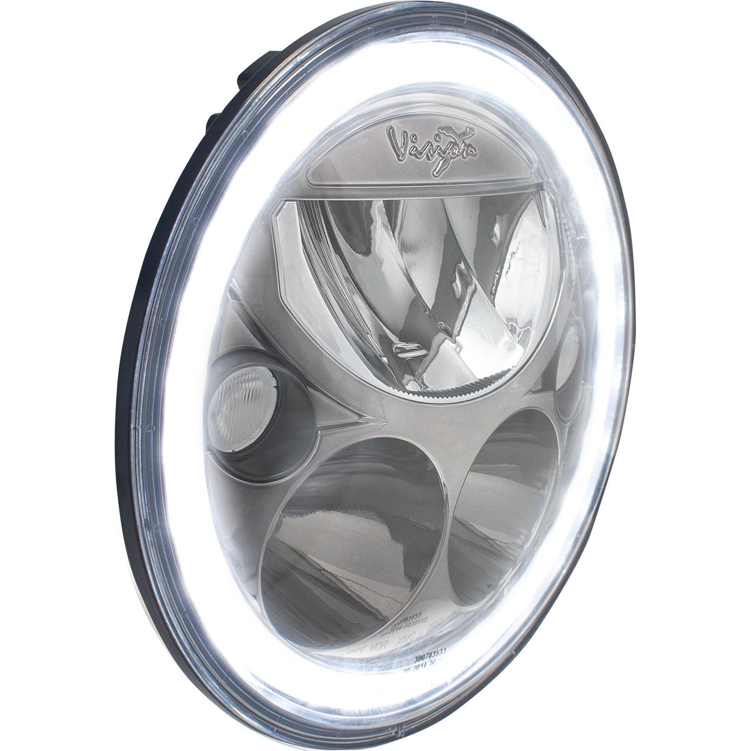 Photo of 7" XMC Motorcycle LED Headlight Black Chrome | White Halo by Vision X Off-Road - Premium LED Headlight for UTVs / Side by Sides